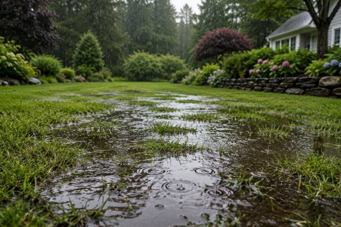 Fall lawn aeration and overseeding in Fairfield County CT